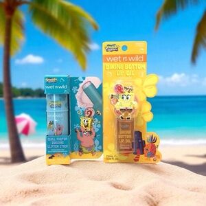 Wet N Wild SpongeBob Limited Edition Cooling Lip Oil Gloss & Glitter Stick Set